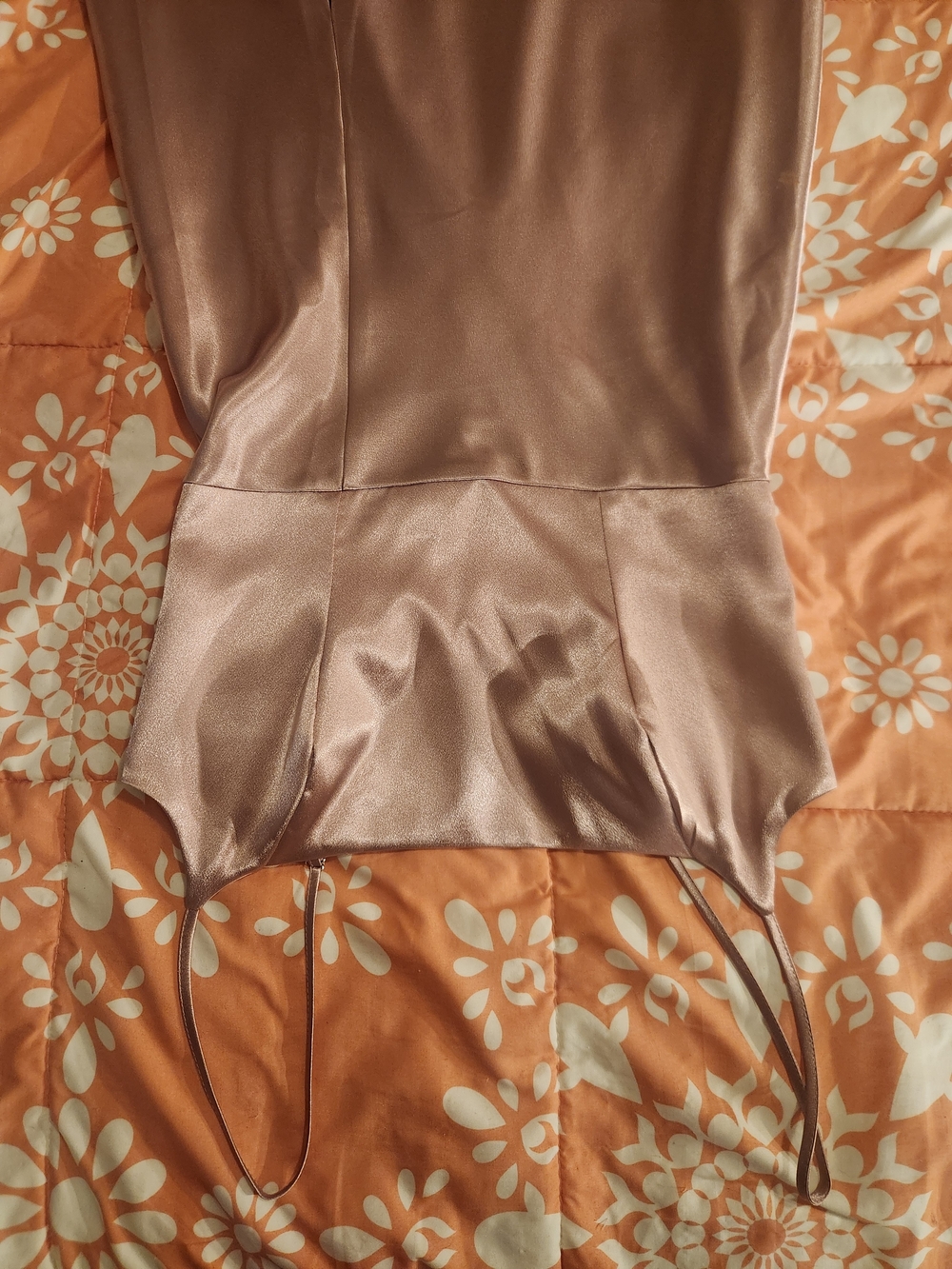 Birdy Grey Satin Slip Dress in Rose Gold